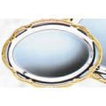 Oval Silver Plated Tray w/ Gold Border (6 1/2"x9")